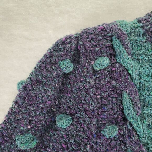 VTG S Adrienne Vittadini Bubble Knit Cardigan Wool Mohair Popcorn - Picture 7 of 9